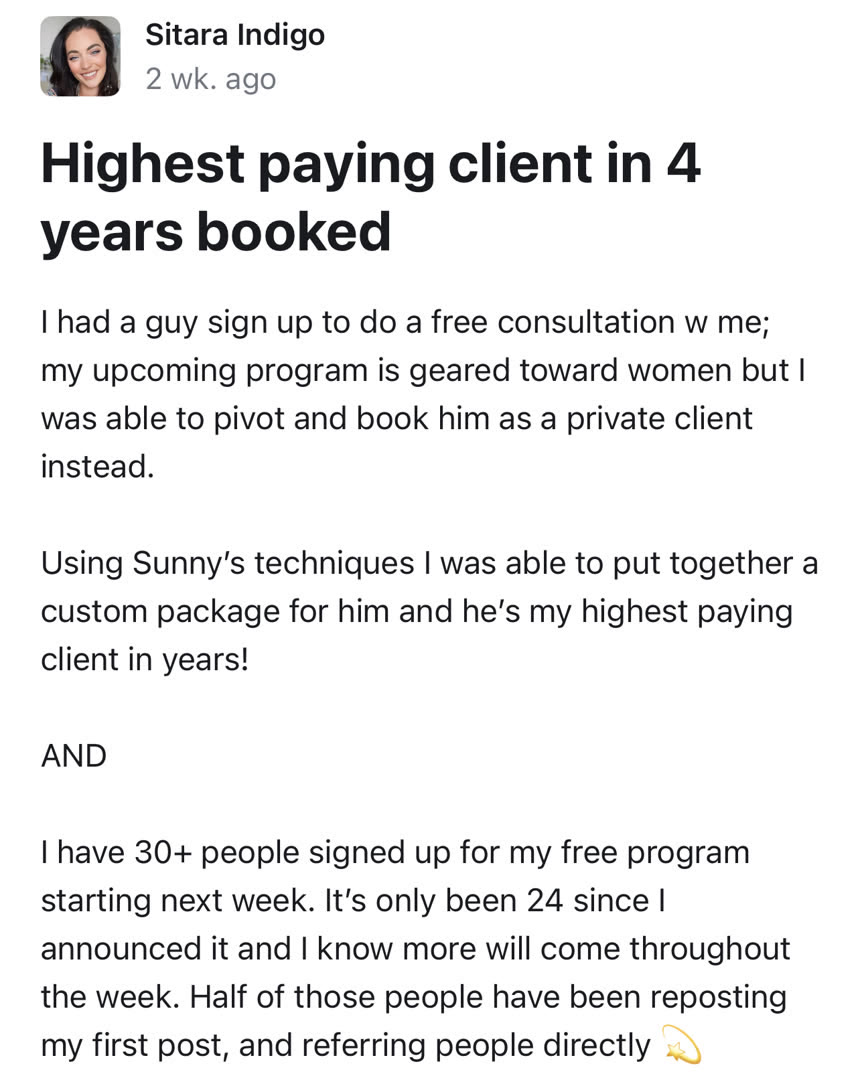 Sitara Indigo: 30+ Signups in 24 hours, highest client in 4 years