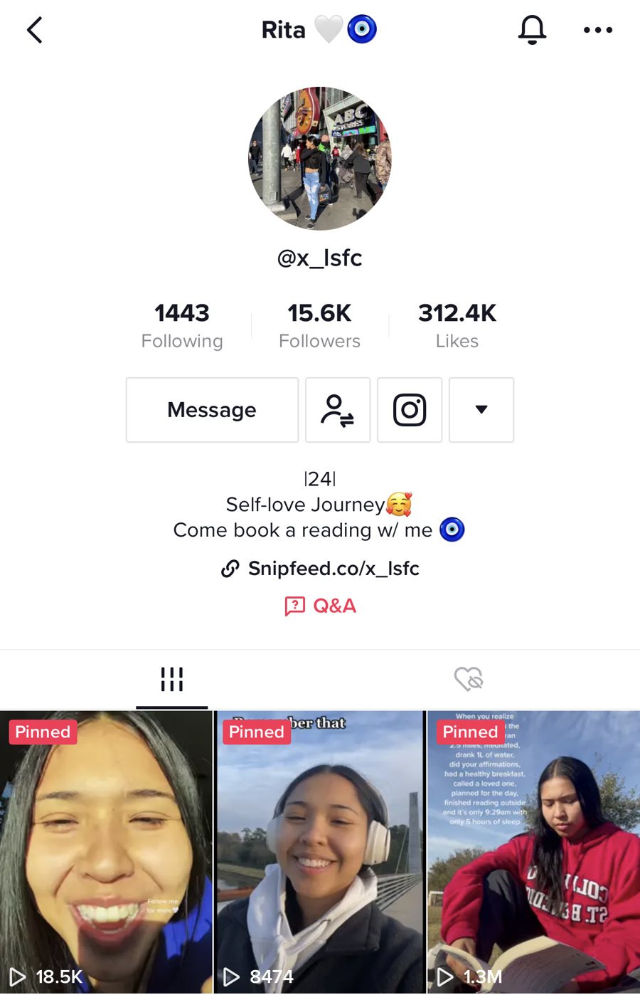 Rita: 15.6K TikTok followers, 1.3M views on one video