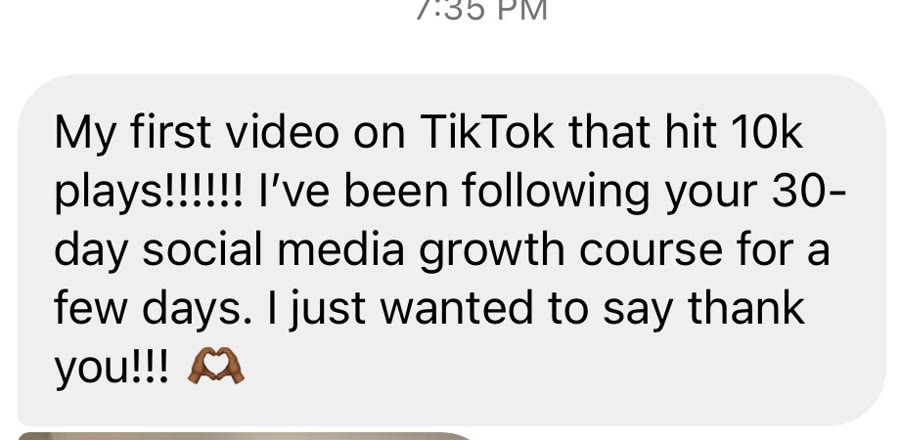 Student: 10K Plays on her first video from the course